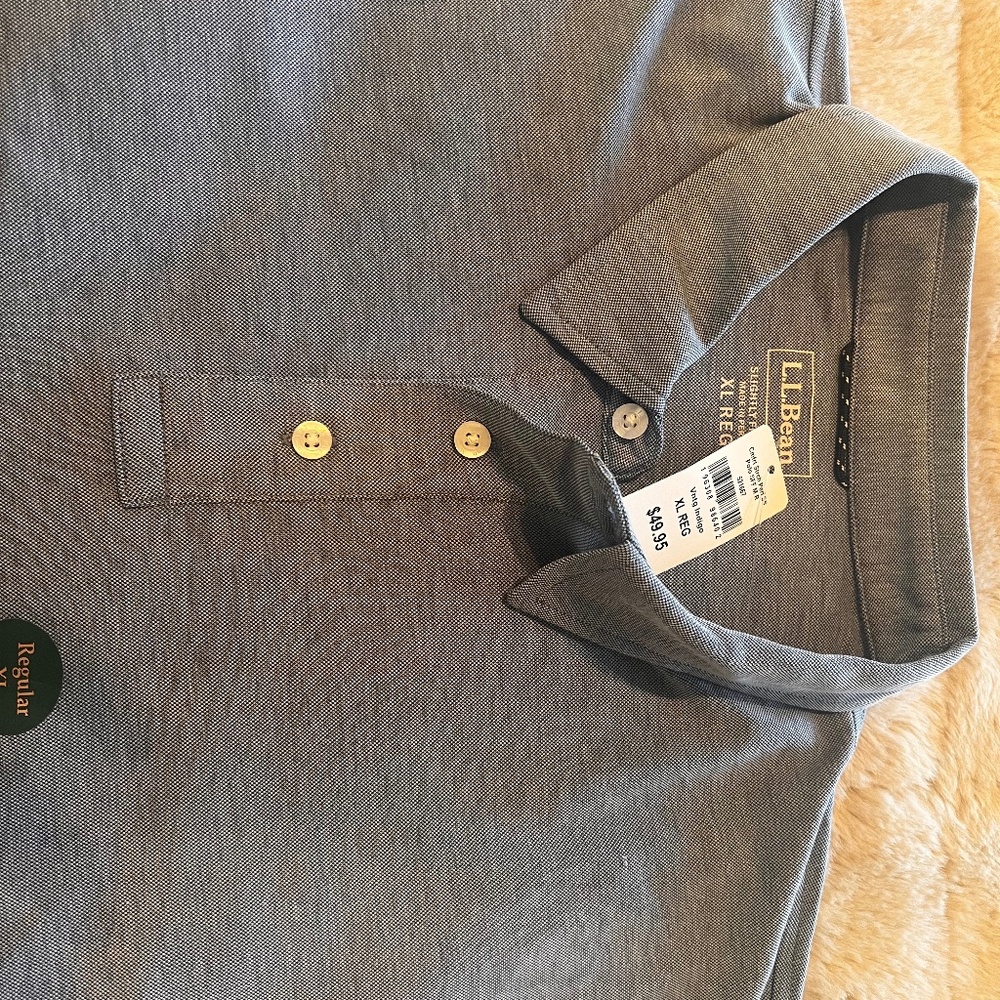 LLbean blue men’s polo size xl